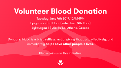 Blood donation @ Epignosis: To give blood is to give life